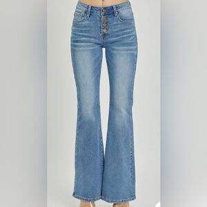 BNWT Risen Jeans, Mid Rise Flare Button Fly 2XL (18W)